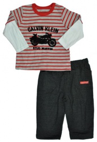 Calvin Klein Baby-boys Newborn Twofer Long Sleeve Tee with Pants Calvin Klein Baby-boys Newborn Twofer Long Sleeve Tee with Pants