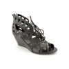 Material Girl Women's Holden Gladiator Wedge Sandals in Black