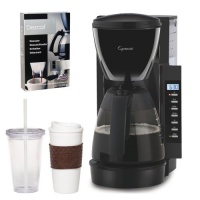 Capresso CM200 Programmable Coffee Maker Refurbished (Black) + Coffee Mug & Iced Beverage Cup + Coffee/Espresso Descaler Capresso CM200 Programmable Coffee Maker Refurbished (Black) + Coffee Mug & Iced Beverage Cup + Coffee/Espresso Descaler