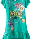 Beautees Girls 7-16 Skull High Low Top, Emerald, X-Large