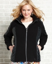 Dollhouse gives the plus size fleece a stylish update with quilted trim-- it's super-cute for the season! Dollhouse gives the plus size fleece a stylish update with quilted trim-- it's super-cute for the season!