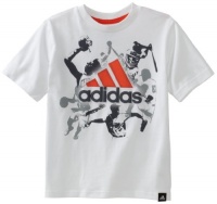 adidas Boys 2-7 Perf Player Short Sleeve Tee, White, 4 adidas Boys 2-7 Perf Player Short Sleeve Tee, White, 4