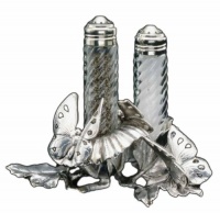 Arthur Court Butterfly Salt and Pepper Set in Stand, 3-Piece Arthur Court Butterfly Salt and Pepper Set in Stand, 3-Piece