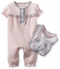 ABSORBA Baby-Girls Newborn Coverall With Ketten Bib ABSORBA Baby-Girls Newborn Coverall With Ketten Bib
