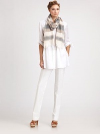 This stretch cotton style is tailored with a slim leg and back belt loops.Zip fly with concealed button closureSide slash pocketsBelt loopsBack button welt pocketsInseam, about 3496% cotton/4% elastaneDry cleanMade in Italy of imported fabricModel shown is 5'11 (180cm) wearing US size 4. This stretch cotton style is tailored with a slim leg and back belt loops.Zip fly with concealed button closureSide slash pocketsBelt loopsBack button welt pocketsInseam, about 3496% cotton/4% elastaneDry cleanMade in Italy of imported fabricModel shown is 5'11 (180cm) wearing US size 4.