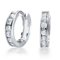 Bling Jewelry Tiny CZ Sterling Silver Huggie Hoop Earrings- Ear Huggers Bling Jewelry Tiny CZ Sterling Silver Huggie Hoop Earrings- Ear Huggers