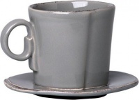 Vietri Lastra Gray Espresso Cup & Saucer (Set of 4) Vietri Lastra Gray Espresso Cup & Saucer (Set of 4)