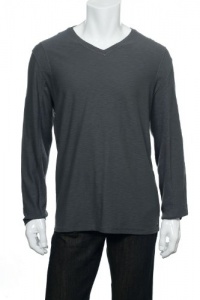 Calvin Klein Sportswear Mens Long Sleeve V Neck Slub Knit Shirt, Steel Grey, XX-Large Calvin Klein Sportswear Mens Long Sleeve V Neck Slub Knit Shirt, Steel Grey, XX-Large