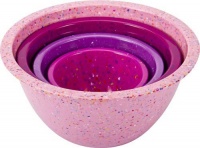 Zak Designs Set of 4 Confetti Mixing Bowl Set, Assorted Pink Zak Designs Set of 4 Confetti Mixing Bowl Set, Assorted Pink