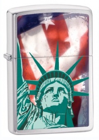 Zippo Brush Chrome Statue of Liberty Lighter (Silver, 5 1/2x3 1/2-Cm) Zippo Brush Chrome Statue of Liberty Lighter (Silver, 5 1/2x3 1/2-Cm)