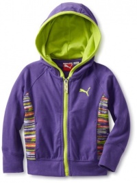 Puma - Kids Girls 2-6X Zip Up Printed Hoodie, Purple, 4T Puma - Kids Girls 2-6X Zip Up Printed Hoodie, Purple, 4T