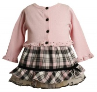 Pink Black Ruffle Hem Plaid Skirt / Sweater Set PK1ET,Bonnie Jean Baby-Infant Special Occasion Flower Girl Party Dress Pink Black Ruffle Hem Plaid Skirt / Sweater Set PK1ET,Bonnie Jean Baby-Infant Special Occasion Flower Girl Party Dress