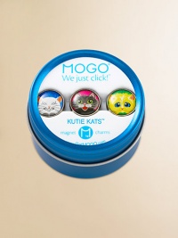 Packaged in a magnetic, reusable gift tin, these three cat charms click onto any MOGO charm bracelet. With so many styles there is a charm to match every mood!Silvertone and resinMagnetic attachmentSuitable for ages 8 and upImported Please note: Bracelet sold separately. Packaged in a magnetic, reusable gift tin, these three cat charms click onto any MOGO charm bracelet. With so many styles there is a charm to match every mood!Silvertone and resinMagnetic attachmentSuitable for ages 8 and upImported Please note: Bracelet sold separately.