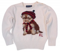 Ralph Lauren Girls Knit Crewneck Pullover Sweater - 6 - Cream Ralph Lauren Girls Knit Crewneck Pullover Sweater - 6 - Cream