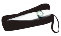 Optima Italian Black Suede Watch and Bracelet Roll with White Tube Interior Optima Italian Black Suede Watch and Bracelet Roll with White Tube Interior