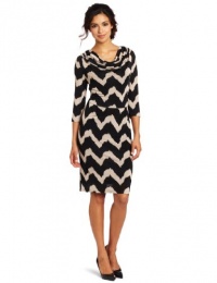 Evolution by Cyrus Women's Elbow Sleeve Cowl Neck Dress Evolution by Cyrus Women's Elbow Sleeve Cowl Neck Dress