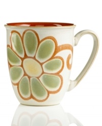 Part of Denby's mix-and-match Fire dinnerware collection, the Fire Zinnia coffee mug flourishes in warm earth tones to create a contrasting yet coordinated look in durable stoneware. Part of Denby's mix-and-match Fire dinnerware collection, the Fire Zinnia coffee mug flourishes in warm earth tones to create a contrasting yet coordinated look in durable stoneware.