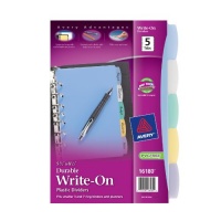 Avery Plastic Durable Write-On Dividers, 5.5 x 8.5 Inches, 5 Tabs, 1 Set (16180)