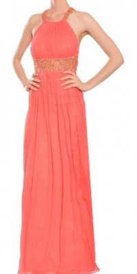 Aidan Mattox Silk Chiffon Beaded Gown Dress Aidan Mattox Silk Chiffon Beaded Gown Dress