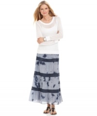 Go boho-chic with this tie-dye & crochet MICHAEL Michael Kors maxi skirt -- perfect for a breezy spring look! Go boho-chic with this tie-dye & crochet MICHAEL Michael Kors maxi skirt -- perfect for a breezy spring look!