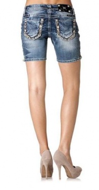 Miss Me Jean Shorts - Womens Western - Embroidered Floral Ribbon Miss Me Jean Shorts - Womens Western - Embroidered Floral Ribbon