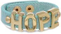 BCBGeneration Light Blue Canvas and Gold Hope Affirmation Bracelet BCBGeneration Light Blue Canvas and Gold Hope Affirmation Bracelet