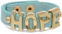 BCBGeneration Light Blue Canvas and Gold Hope Affirmation Bracelet