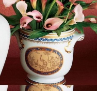 Mottahedeh Chinoise Blue Cachepot Large 7.5 X 7 In Mottahedeh Chinoise Blue Cachepot Large 7.5 X 7 In