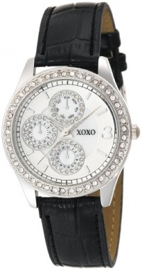 XOXO Women's XO3042 Black Leather Strap Watch