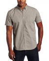 Calvin Klein Sportswear Men's Utilitarian Short Sleeve Mini Check Poplin Woven