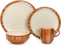Denby Fire Stripes 4-Piece Place Setting, Service for 1 Denby Fire Stripes 4-Piece Place Setting, Service for 1