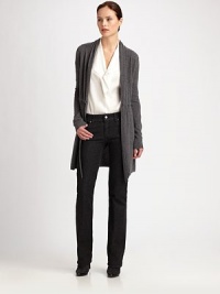 Pure, plush cashmere in a soft, long silhouette.Shawl collarLong sleeves with rib-knit cuffsDrawstring waist tieBack drawstring collar detailAbout 34 from shoulder to hemCashmereDry cleanImportedModel shown is 5'10½ (177cm) wearing US size 4. 