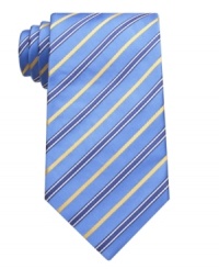 The classic. A simple striped tie from Geoffrey Beene is the standard you'll reach for again and again. The classic. A simple striped tie from Geoffrey Beene is the standard you'll reach for again and again.