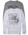 Leave your to do list for later as you continue to chillax with this long sleeve crewneck thermal t-shirt by Ecko Unltd.