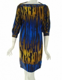 Jones New York Print Three Quarter Sleeve Dress Cobalt Multi 6