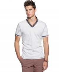 Preppy polos giving you boring style? Head out with a fresh new looking when you pop this shirt from Bar III. Preppy polos giving you boring style? Head out with a fresh new looking when you pop this shirt from Bar III.