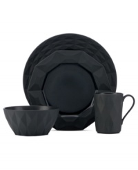 A cut above. The Castle Peak place setting presents an ultra-modern take on kate spade new york's signature bow motif featuring bold faceted accents in slate-gray stoneware. A cut above. The Castle Peak place setting presents an ultra-modern take on kate spade new york's signature bow motif featuring bold faceted accents in slate-gray stoneware.