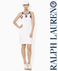 An essential Ralph Lauren tank dress in fine-ribbed combed cotton is accented with bold country detailing in celebration of Team USA's participation in the 2012 Olympic Games. An essential Ralph Lauren tank dress in fine-ribbed combed cotton is accented with bold country detailing in celebration of Team USA's participation in the 2012 Olympic Games.