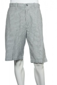 Perry Ellis Men's Gray Plaid (Small) Flat Front Walking Shorts Perry Ellis Men's Gray Plaid (Small) Flat Front Walking Shorts