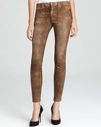 Sleek and sophisticated, these color-washed True Religion skinny jeans are the chic denim alternative your fall wardrobe demands--enriched with an allover lattice-work print. Sleek and sophisticated, these color-washed True Religion skinny jeans are the chic denim alternative your fall wardrobe demands--enriched with an allover lattice-work print.