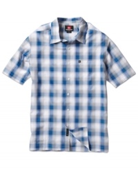 Your casual look is squared away with this stylish plaid shirt from Quiksilver. Your casual look is squared away with this stylish plaid shirt from Quiksilver.