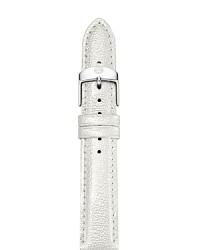 Michele puts an only-yours spin on its luxury watches with this interchangeable strap, styled in pearly patent leather. Its sure to 'strand' out. Michele puts an only-yours spin on its luxury watches with this interchangeable strap, styled in pearly patent leather. Its sure to 'strand' out.