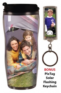 14-ounce PixMug Personalized Travel Photo Mug with PixTag Bonus 14-ounce PixMug Personalized Travel Photo Mug with PixTag Bonus