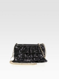 This ruffled bag will pump up your look, covered in glittering sequins and finished with a chain strap. Chain shoulder strap, 25 dropTop zip closureCotton lining7¾W X 5½H X 1¾DMade in Italy This ruffled bag will pump up your look, covered in glittering sequins and finished with a chain strap. Chain shoulder strap, 25 dropTop zip closureCotton lining7¾W X 5½H X 1¾DMade in Italy