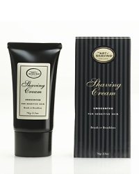 The Art of Shaving Shaving Cream protects the skin from irritation and razor burn. Rich with glycerin, coconut oil and essential oils, the Shaving Cream leaves your skin smooth and moisturized. For optimum results: Prepare your skin with Unscented Pre-Shave Oil. Apply Unscented Shaving Cream with Shaving Brush to generate a rich warm lather, soften and lift the beard, open pores, bring sufficient water to the skin and gently exfoliate. Soothe, refresh and regenerate the skin after shaving with Unscented After-Shave Balm. The Art of Shaving Shaving Cream protects the skin from irritation and razor burn. Rich with glycerin, coconut oil and essential oils, the Shaving Cream leaves your skin smooth and moisturized. For optimum results: Prepare your skin with Unscented Pre-Shave Oil. Apply Unscented Shaving Cream with Shaving Brush to generate a rich warm lather, soften and lift the beard, open pores, bring sufficient water to the skin and gently exfoliate. Soothe, refresh and regenerate the skin after shaving with Unscented After-Shave Balm.