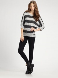 Body-hugging stretch knit, perfect for layering with a draped cardigan or tunic top.Mid-rise waist Slightly ruched hem Pull-on style 47% cotton/47% modal/6% spandex Machine wash Made in USA Body-hugging stretch knit, perfect for layering with a draped cardigan or tunic top.Mid-rise waist Slightly ruched hem Pull-on style 47% cotton/47% modal/6% spandex Machine wash Made in USA