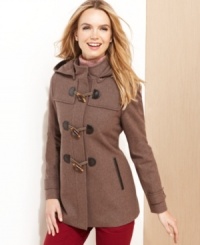 Esprit updates a classic duffle coat with a sleek silhouette and a hood that you can button on or off as needed. Esprit updates a classic duffle coat with a sleek silhouette and a hood that you can button on or off as needed.