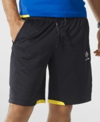 The short is designed for the serious athlete in a featherweight, moisture-wicking microfiber with ventilating perforations and an internal brief. The short is designed for the serious athlete in a featherweight, moisture-wicking microfiber with ventilating perforations and an internal brief.