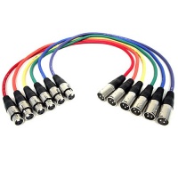 GLS Audio 3ft Patch Cable Cords - XLR Male To XLR Female Color Cables - 3' Balanced Snake Cord - 6 PACK GLS Audio 3ft Patch Cable Cords - XLR Male To XLR Female Color Cables - 3' Balanced Snake Cord - 6 PACK