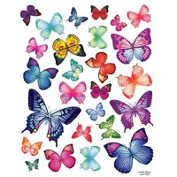 (20x28) Vivid Colorful Butterflies Repositional Wall Decal (20x28) Vivid Colorful Butterflies Repositional Wall Decal